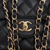 Chanel Quilted Caviar Leather Double Flap Crossbody Bag