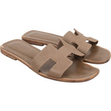 Hermès Taupe Epsom Leather Oran Sandals (36)