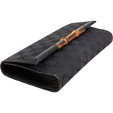 Gucci Monogram GG Canvas Bamboo Clutch Bag
