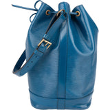 [🔄️B08 / F10] Louis Vuitton Blue Epi Leather Sac Noé Grande Shoulder Bag - vintageandkickz