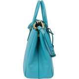 Prada Turquoise Saffiano Leather Galleria Handbag