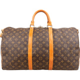 Louis Vuitton Monogram Canvas Keepall 50 Bandoulière Travel Bag