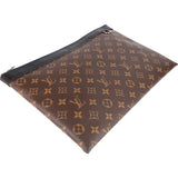 Louis Vuitto Monogram Macassar Pochette Voyage Laptop Clutch