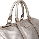 Gucci Monogram GG Silver Imprimé Boston Handbag