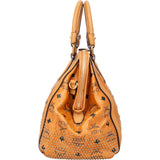 [🔄️B14 / F19] MCM Monogram Visetos Studded Boston Bag Medium Handbag - vintageandkickz