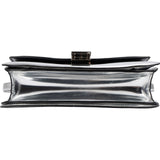Celine Metallic Silver Patent Leather Classic Box Medium Crossbody Bag