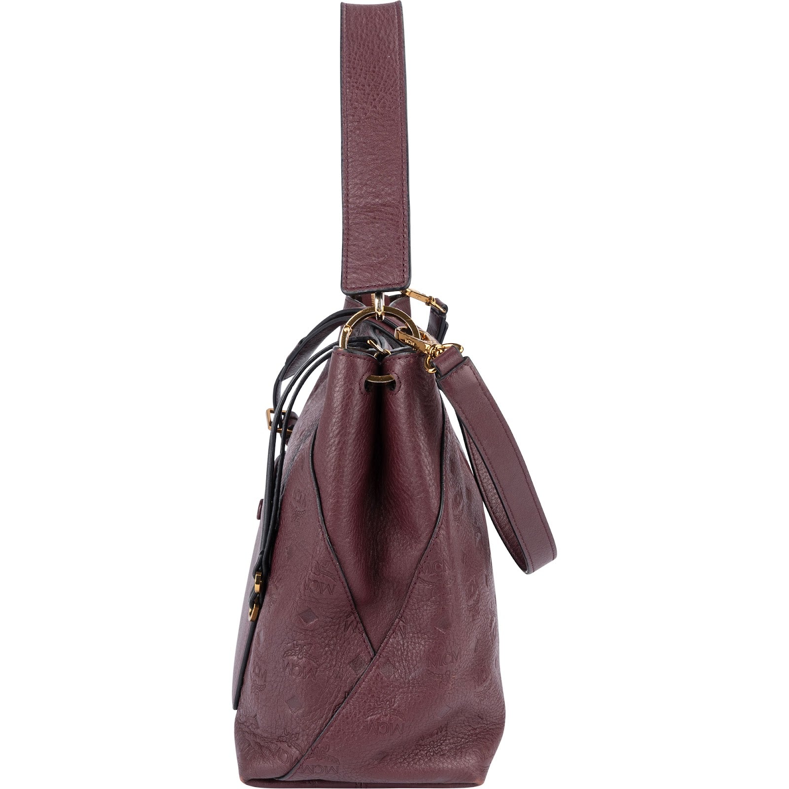 [🔄️B24 / F05] MCM Monogram Visetos Leather Milla Hobo Shoulder Bag - vintageandkickz