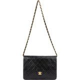 Chanel Quilted Lambskin 24K Gold Single Flap Shoulder Bag