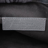 Balenciaga Grey Arena Leather Classic City Clip Clutch