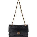 Chanel Quilted Lambskin 24K Gold Single Flap Crossbody Bag