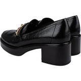 Chanel Black Crinkled Patent Leather CC Chain Platform Loafers (37,5)