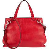 Gucci Red Pebbled Leather Bamboo Daily Top Handle Handbag