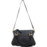 Chloé Black Grained Calfskin Marcie Handbag