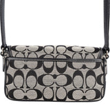 Coach Monogram Signature  Double Buckle Flap Mini Crossbody Bag