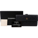 Chanel Quilted Caviar Leather Classic CC Flap Wallet