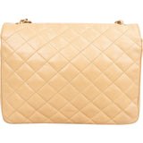 Chanel Quilted Lambskin 24K Gold Single Flap Shoulder Bag