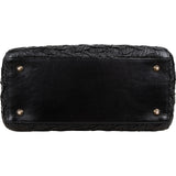 Christian Dior Black Crinkled Lambskin Small Lady Dior Handbag