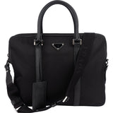 Prada Nylon Saffiano Leather Triangle Business Handbag
