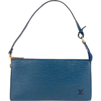 Louis Vuitton Blue Epi Leather Pochette Accessoires Handbag