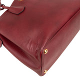 Prada Red Saffiano Leather Double Handbag - vintageandkickz
