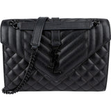 Saint Laurent Grain de Poudre Leather Medium Envelope Crossbody Bag