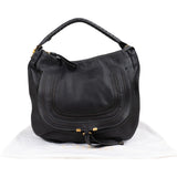 Chloé Black Leather Marcie Saddle Large Hobo Shoulder Bag