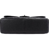 Chanel Quilted Caviar Leather Palladium Jumbo Single Flap Crossbody Bag