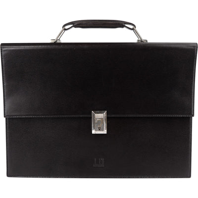 Dunhill Black Leather Briefcase Handbag
