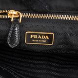 Prada Tessuto Nylon Patent Leather Handle Tote Shoulder Bag