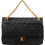Chanel Quilted Lambskin 24K Gold Double Flap Shoulder Bag