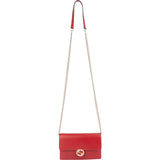 Gucci Pebbled Leather Interlocking GG Wallet On Chain Crossbody Bag