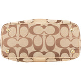 Coach Monogram Signature Stripe Frame Carryall Handbag