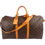 Louis Vuitton Monogram Canvas Keepall 50 Bandoulière Travel Bag