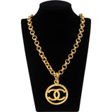 Chanel Twisted CC Medallion Golden 1993 Chain Necklace (72)