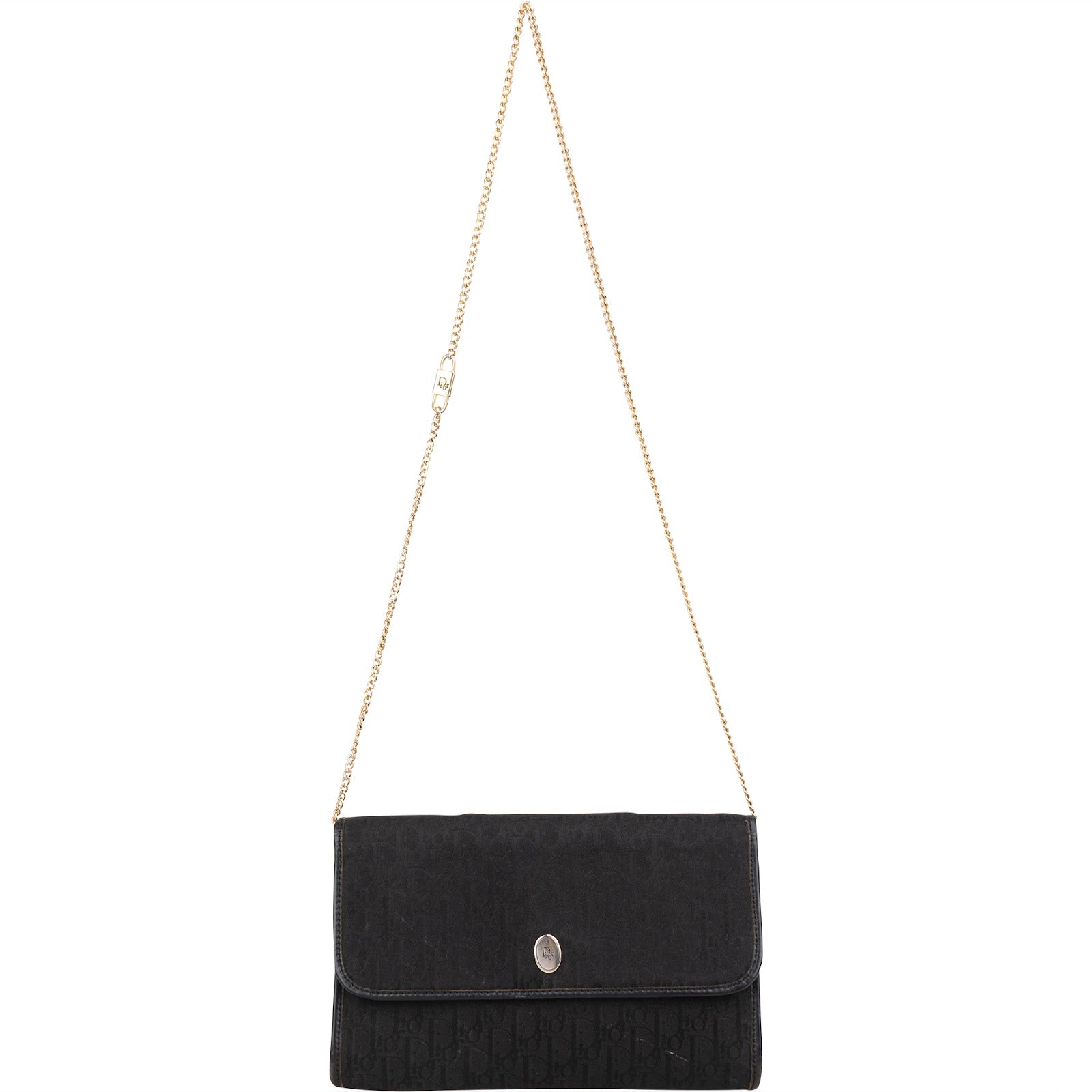 [🔄️B20 / F55] Christian Dior Oblique Canvas Padlock Chain Clutch - vintageandkickz