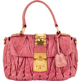 Miu Miu Matelassé Vitello Lux Leather Small Coffer Handbag