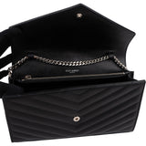 Yves Saint Laurent Grain de Poudre Quilted Leather Wallet On Chain Crossbody Bag