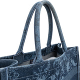 Christian Dior Denim Paisley Flower Tang Medium Book Tote Handbag