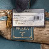 Prada Blue Vitello Daino Leather Hobo Shoulder Bag