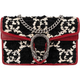 Gucci Tweed Monogram GG Dionysus Super Mini Crossbody Bag