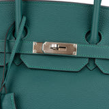 Hermès Malachite Togo Leather Palladium Birkin 35 Handbag