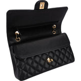 Chanel Quilted Caviar Leather Medium Double Flap Shoulder Bag