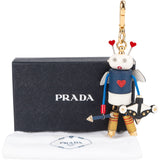 Prada Saffiano Leather Metal Amor Cupido Robot Bag Charm Accessoires