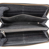 Gucci Black Leather GG Marmont Zip Around Wallet