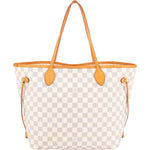 Louis Vuitton Monogram Damier Azur Canvas Neverfull MM Shoulder Bag - vintageandkickz