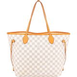 Louis Vuitton Monogram Damier Azur Canvas Neverfull MM Shoulder Bag - vintageandkickz