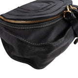 Chloé Black Leather Marcie Saddle Zip Crossbody Bag