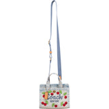 Coach Field Tote 22 in Signature Denim Cherry Embroidery Handbag