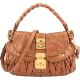 Miu Miu Vitello Lux Leather Coffer Handbag