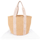 Chloé Raffia Woody Medium Basket Shoulder Bag